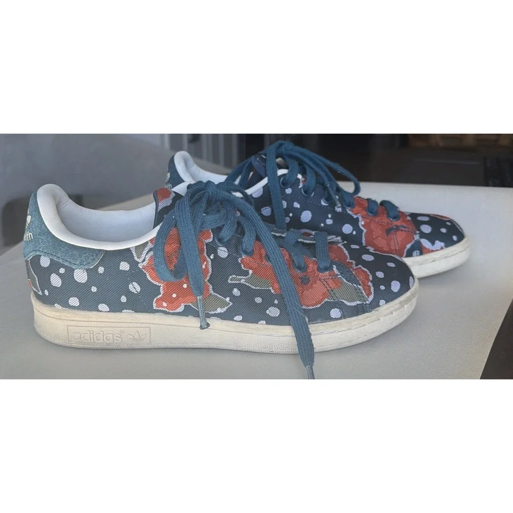Adidas Stan Smith Womens Floral Sneakers Shoes Red Blue White Size 5.5 S32255‎